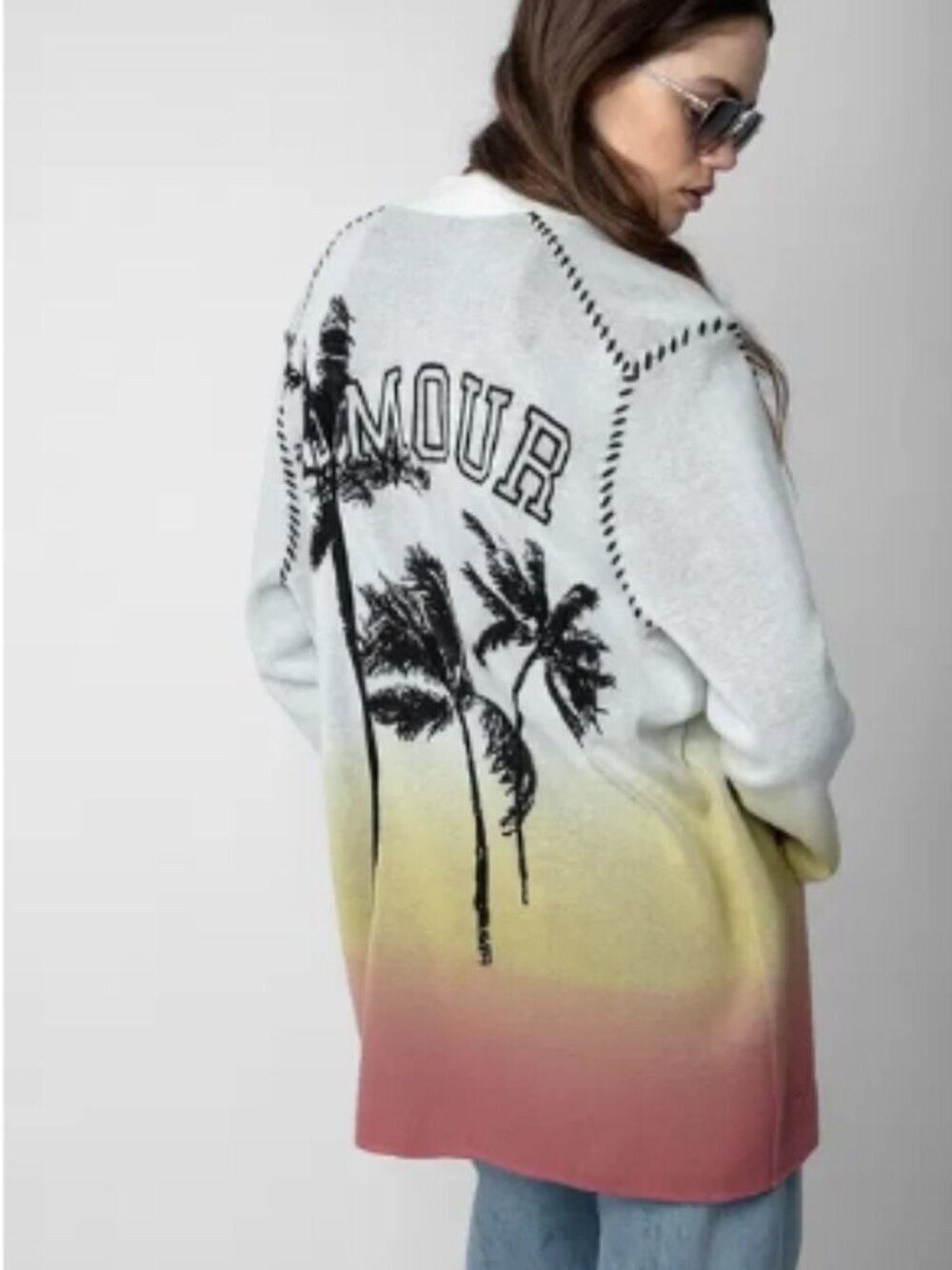 Zadig & Voltaire Austin Cardigan – Tie‑Dye Off‑White – Size S – NWT